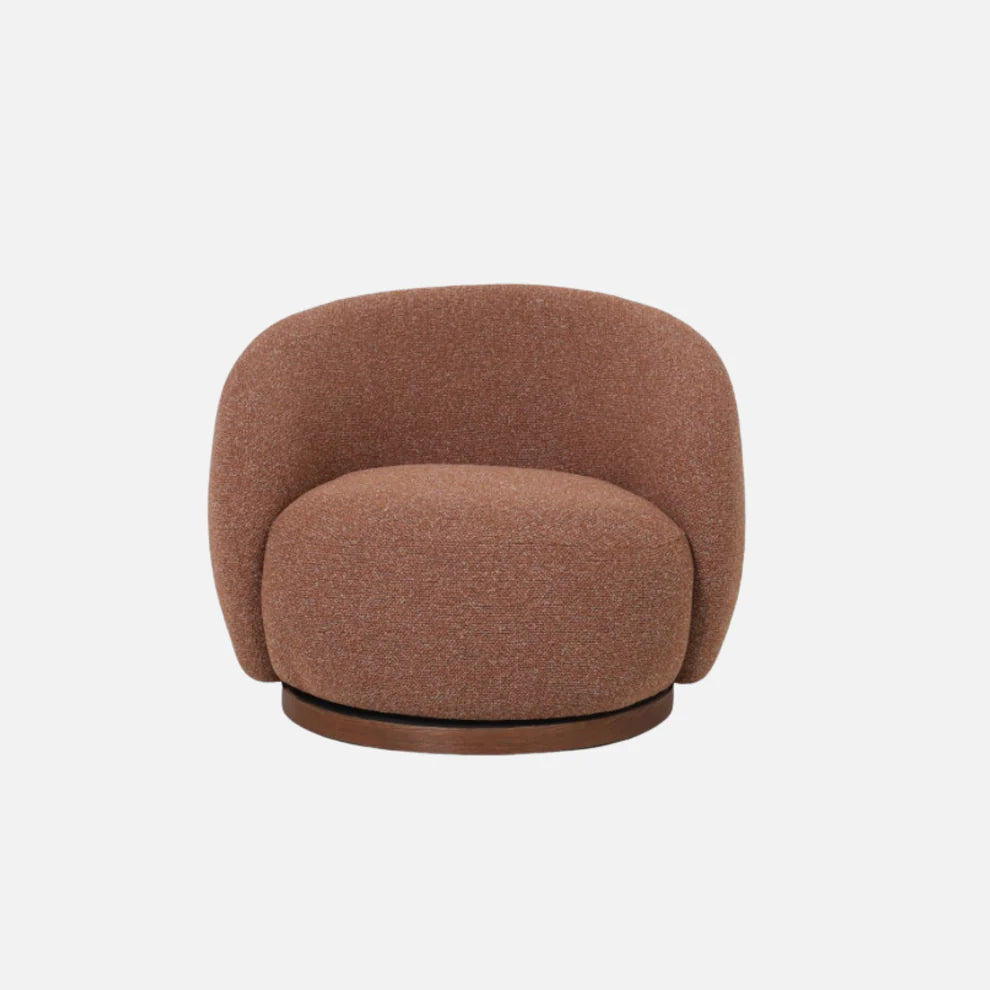 Fleur Swivel Chair - Wooden Plinth