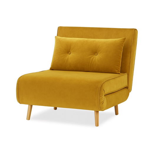 Haru Single Sofa Bed - Mohair Mustard