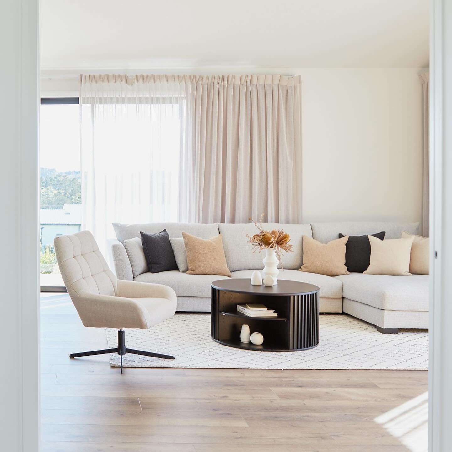 Paris Swivel Arm Chair - Basel Beige