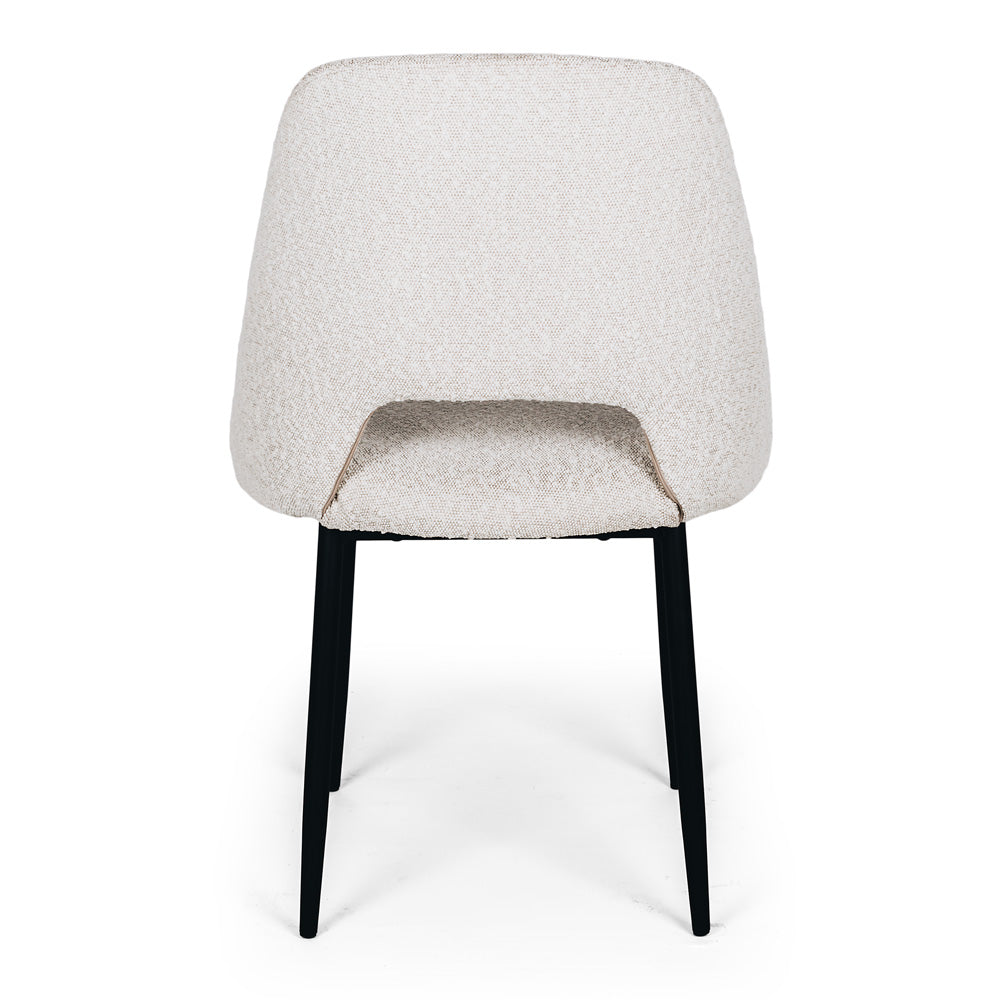 Cindy Dining Chair White Boucle-Global Living