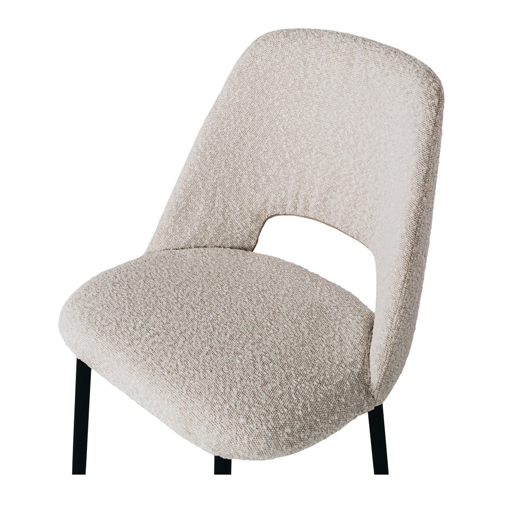 Cindy Dining Chair White Boucle-Global Living