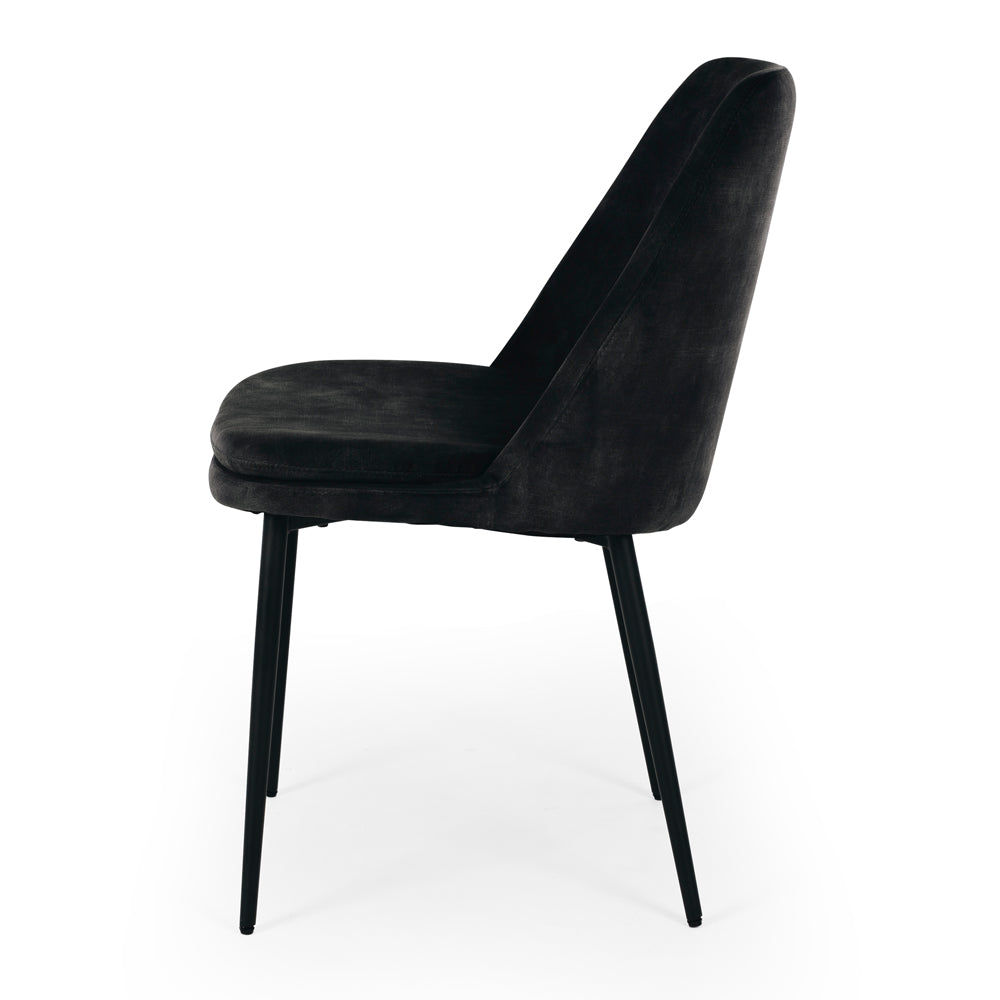 Milli Velvet Dining Chair - Anthracite-Global Living