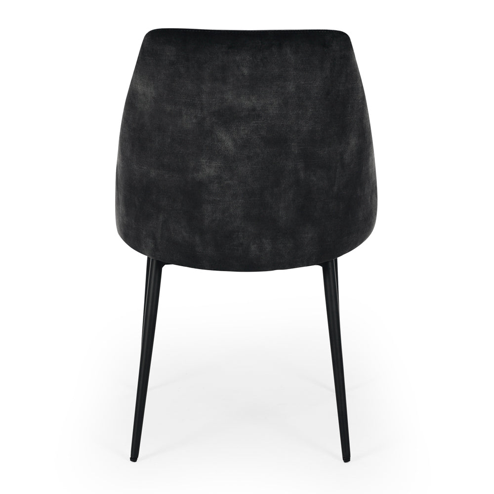 Milli Velvet Dining Chair - Anthracite-Global Living