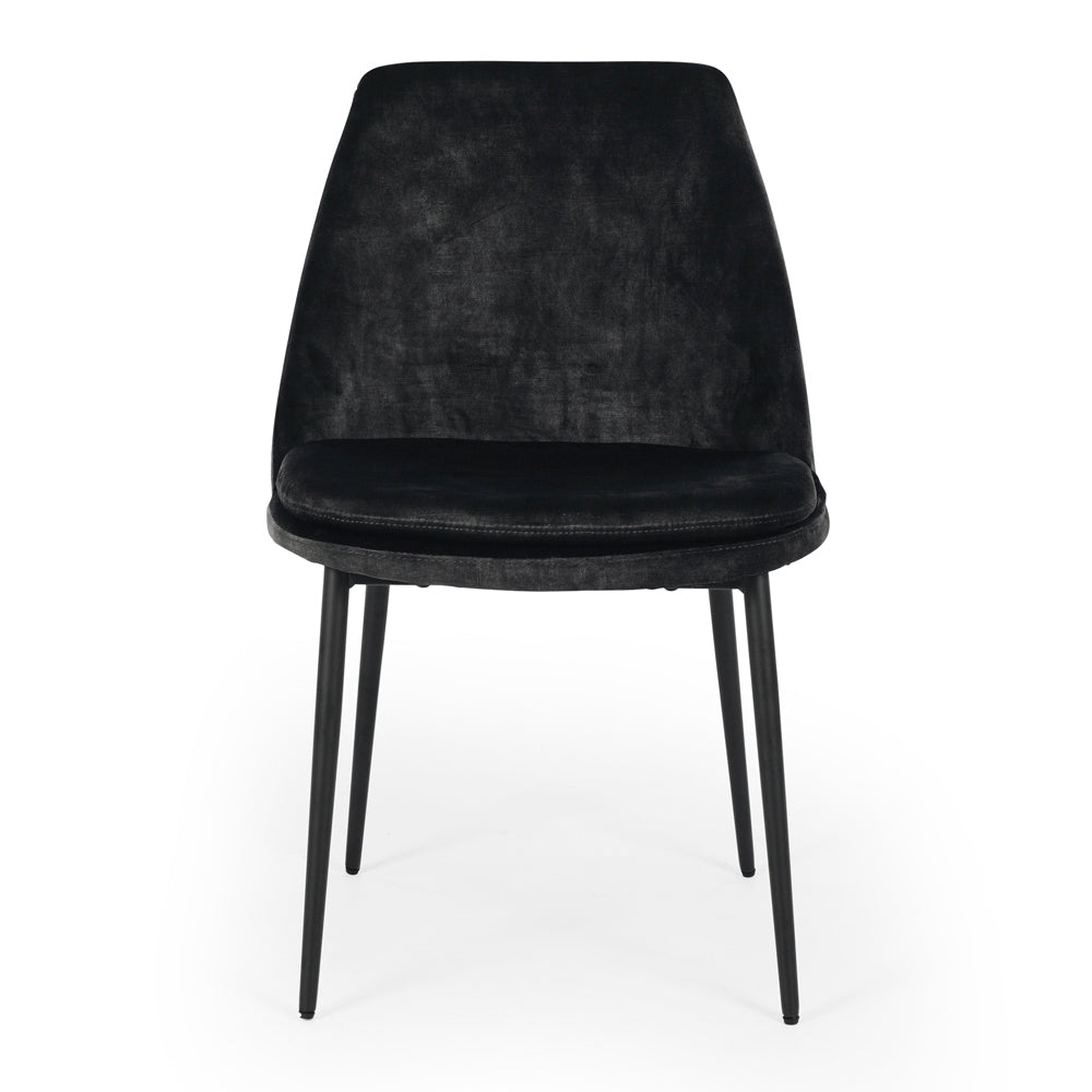 Milli Velvet Dining Chair - Anthracite-Global Living