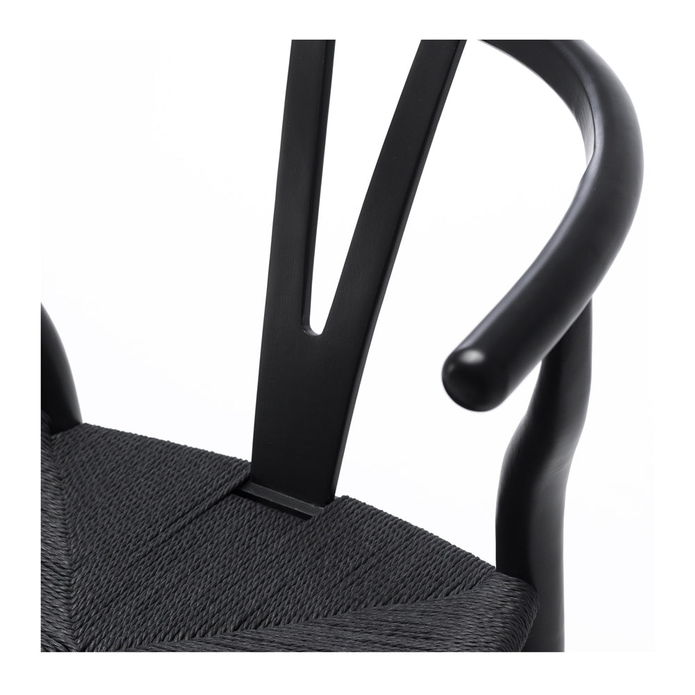 Wishbone Dining Chair - Black - Black Seat-Global Living