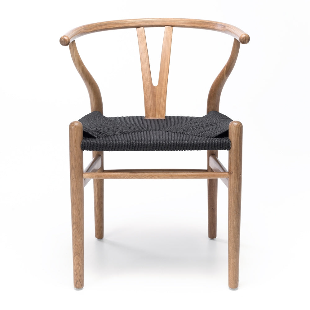 Wishbone Dining Chair - Natural with Black Seat-Global Living