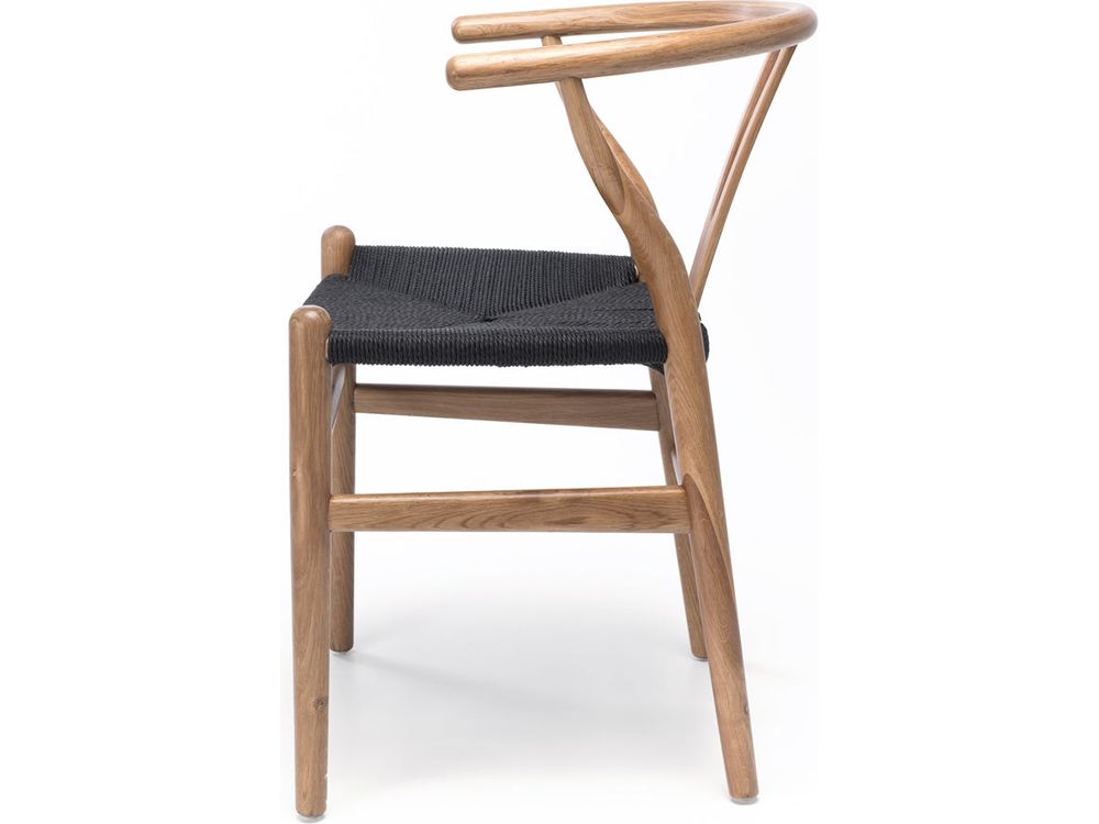 Wishbone Dining Chair - Natural with Black Seat-Global Living