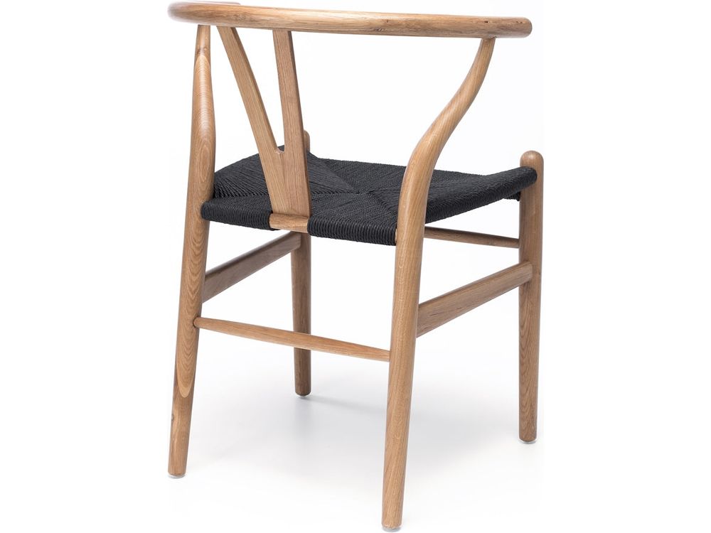 Wishbone Dining Chair - Natural with Black Seat-Global Living