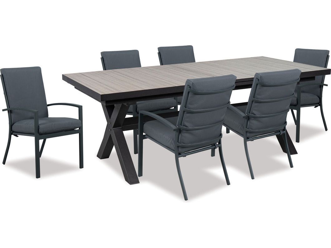 Lilac Oblong Charcoal Extension Dining Table-Global Living