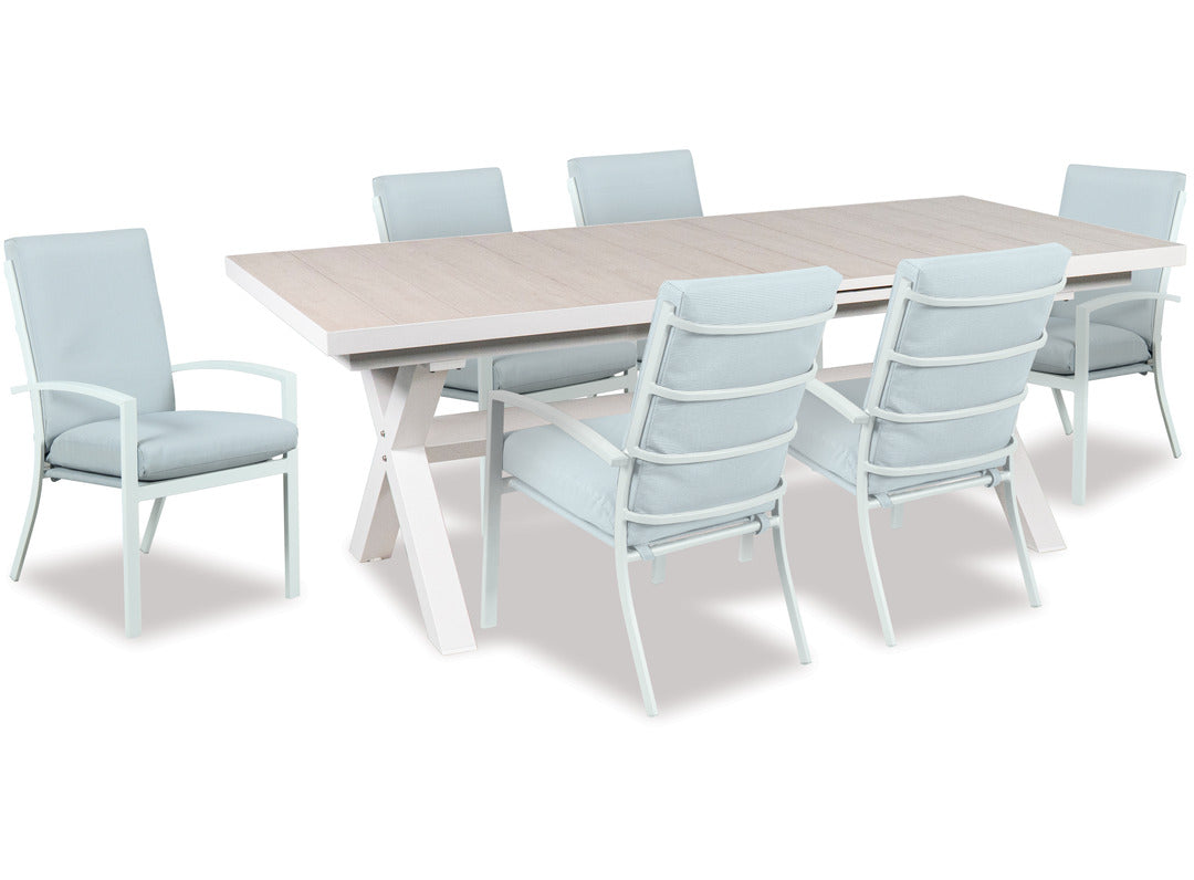 Lilac Oblong Extension Dining Table White-Global Living