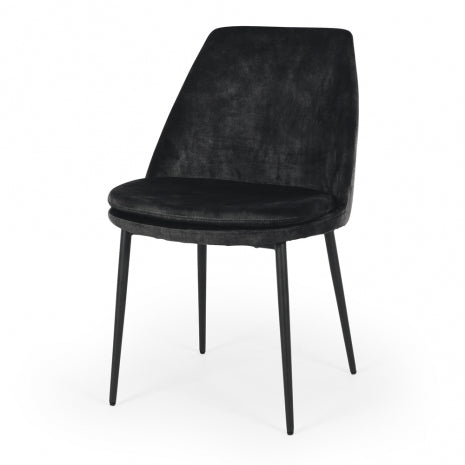 Milli Velvet Dining Chair - Anthracite-Global Living
