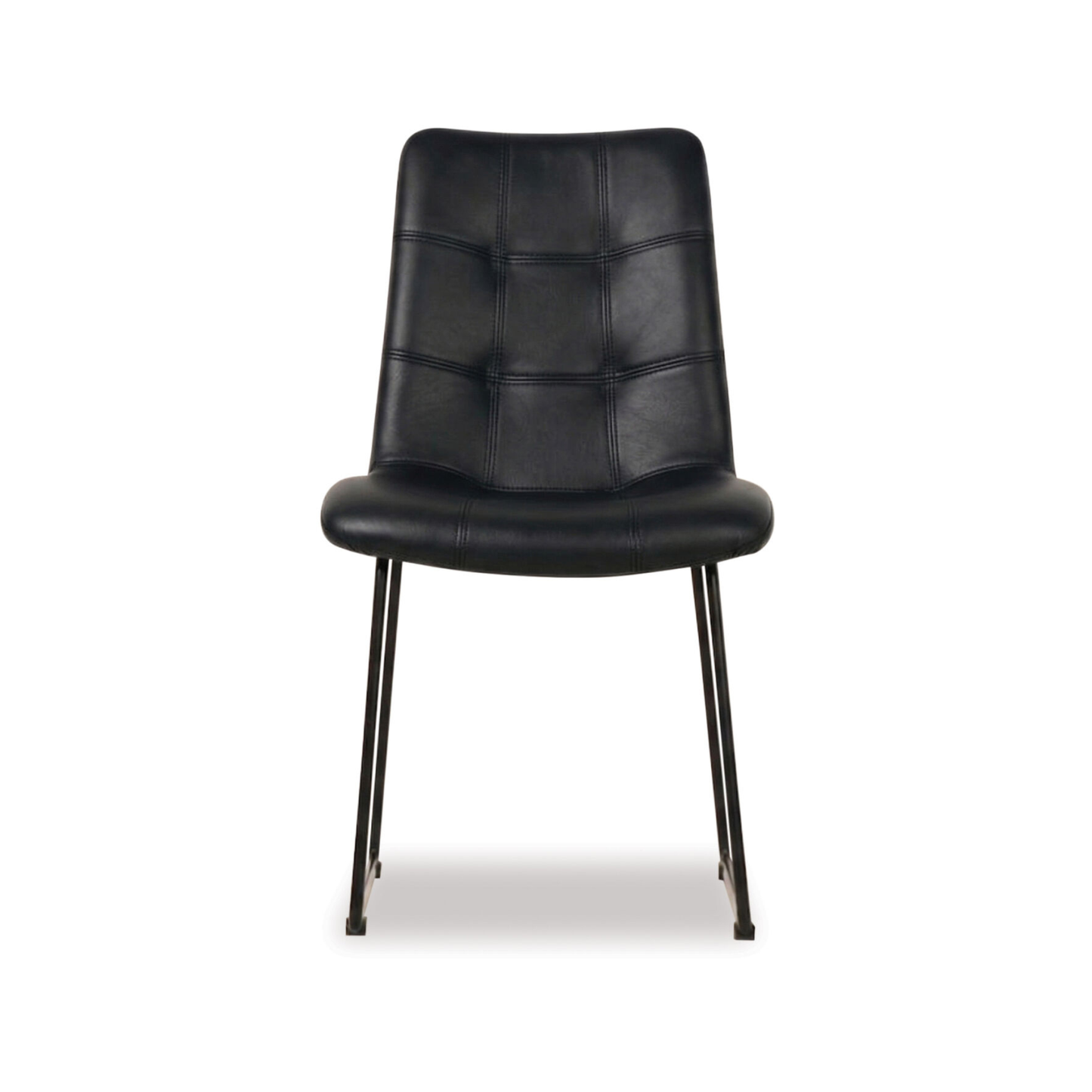Luke Leather Dining Chair - Black