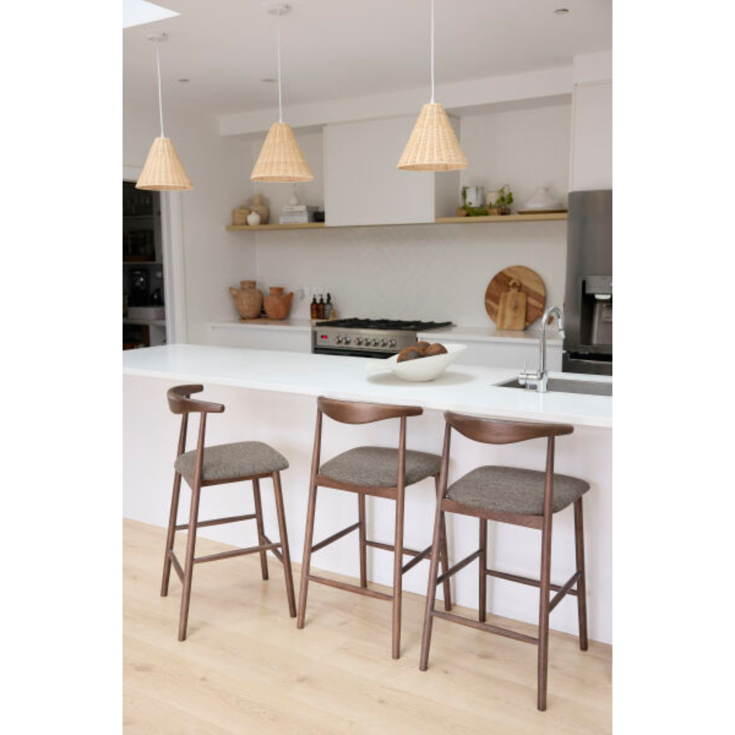 Baradine Barstool - Smoked Oak