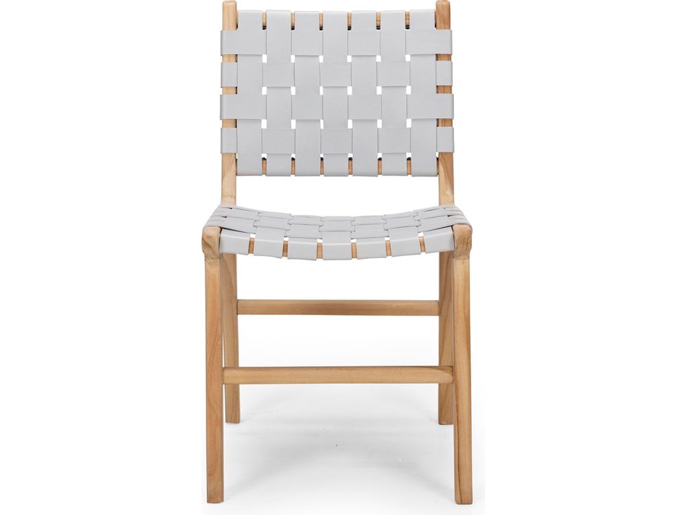 Roma Woven Dining Chair - Duck Egg Grey-Global Living
