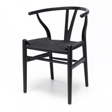 Wishbone Dining Chair - Black - Black Seat-Global Living