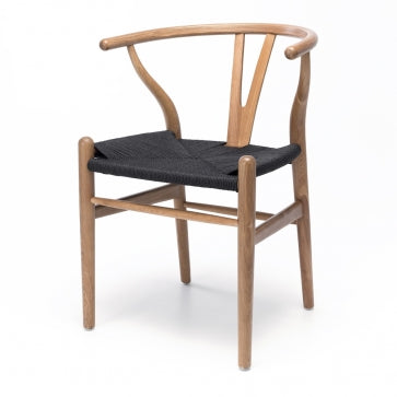 Wishbone Dining Chair - Natural with Black Seat-Global Living