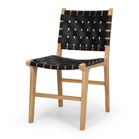 Roma Woven Dining Chair - Black-Global Living