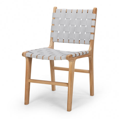 Roma Woven Dining Chair - Duck Egg Grey-Global Living