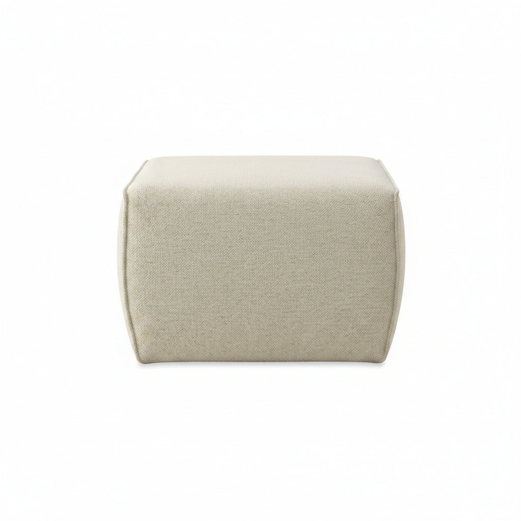 Hollis Ottoman Off White Boucle-Global Living