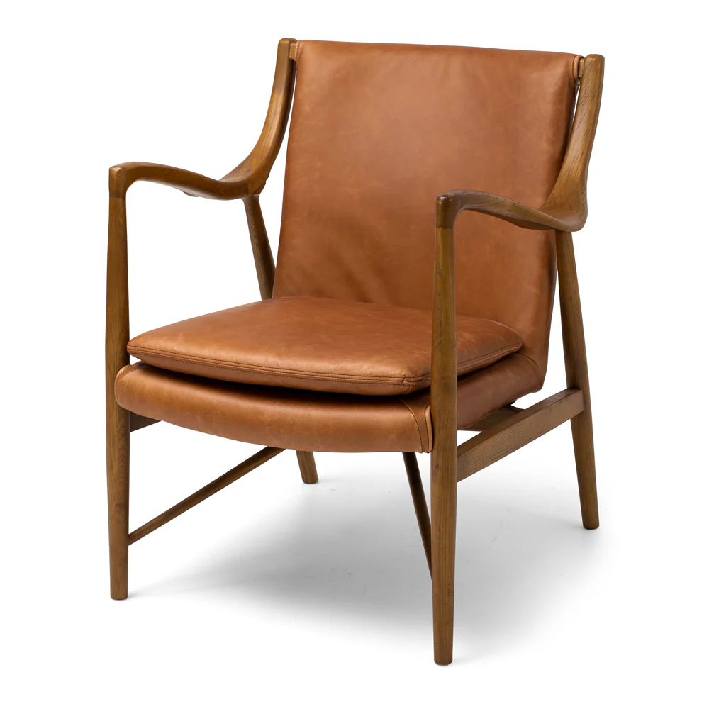 Marcos Lounge Chair Cognac Leather - Global Living