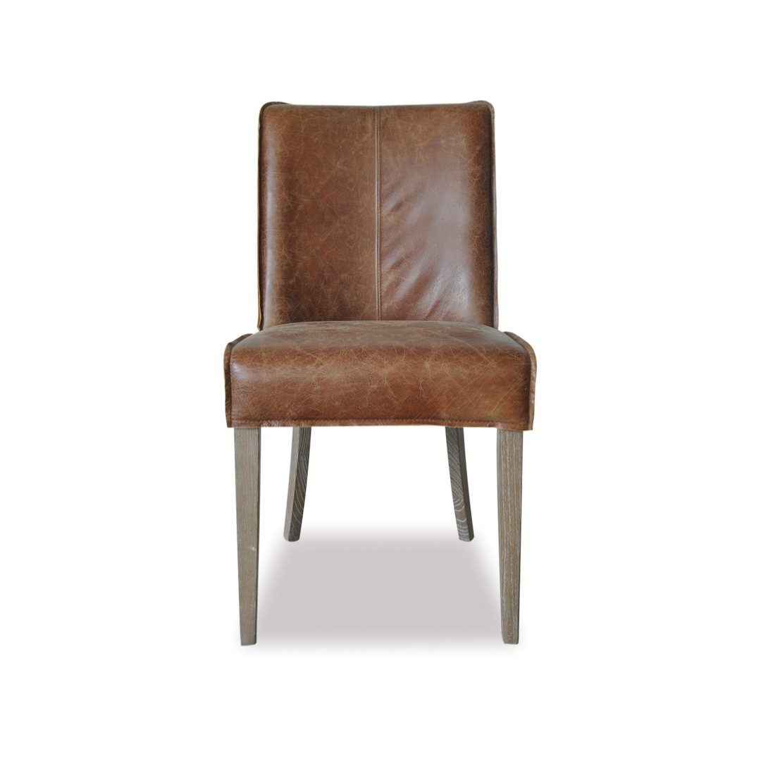 Marcus High Back Leather Dining Chair-Global Living