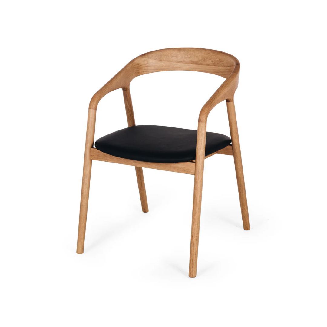 Nora Dining Chair Natural Oak / PU-Global Living