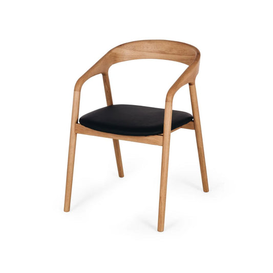 Nora Dining Chair Natural Oak / PU-Global Living