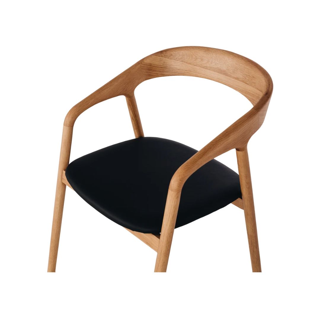 Nora Dining Chair Natural Oak / PU-Global Living