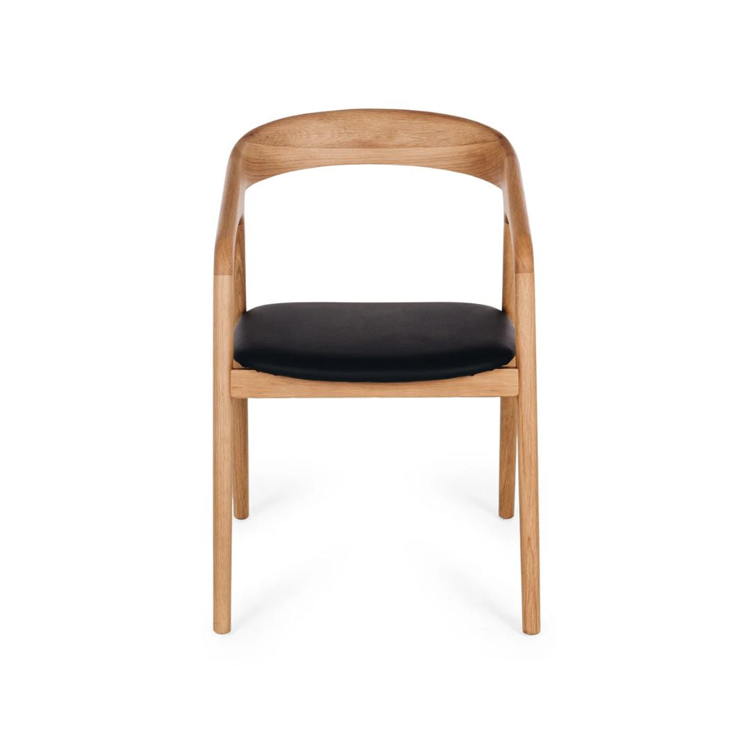 Nora Dining Chair Natural Oak / PU-Global Living