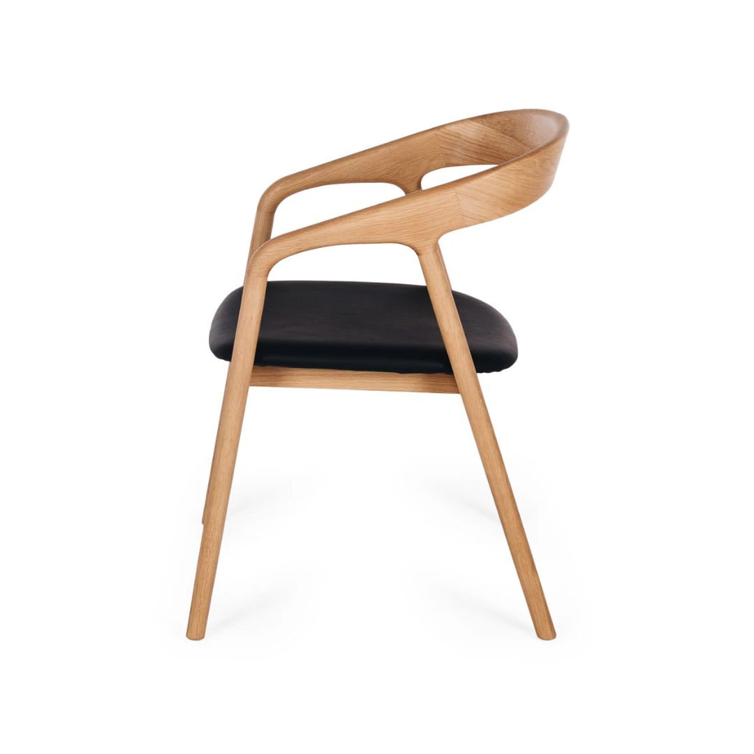 Nora Dining Chair Natural Oak / PU-Global Living