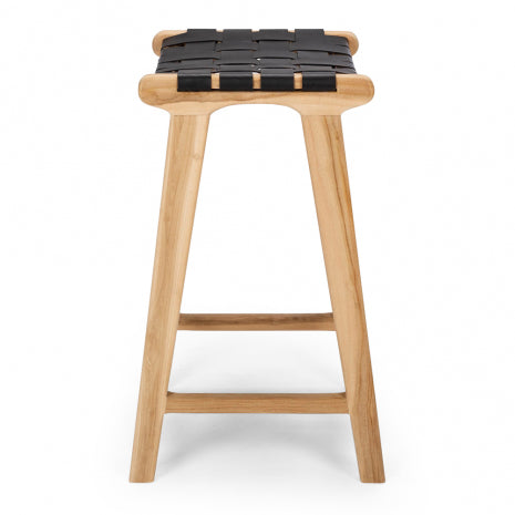 Roma Woven Barstool - Black-Global Living