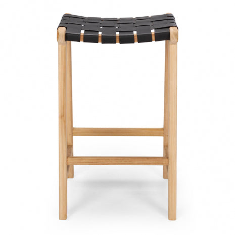 Roma Woven Barstool - Black-Global Living