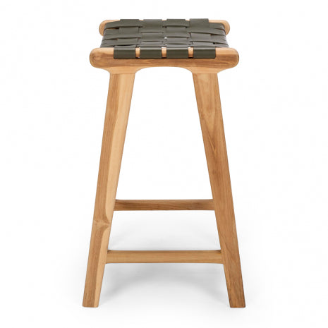 Roma Woven Barstool - Olive Green