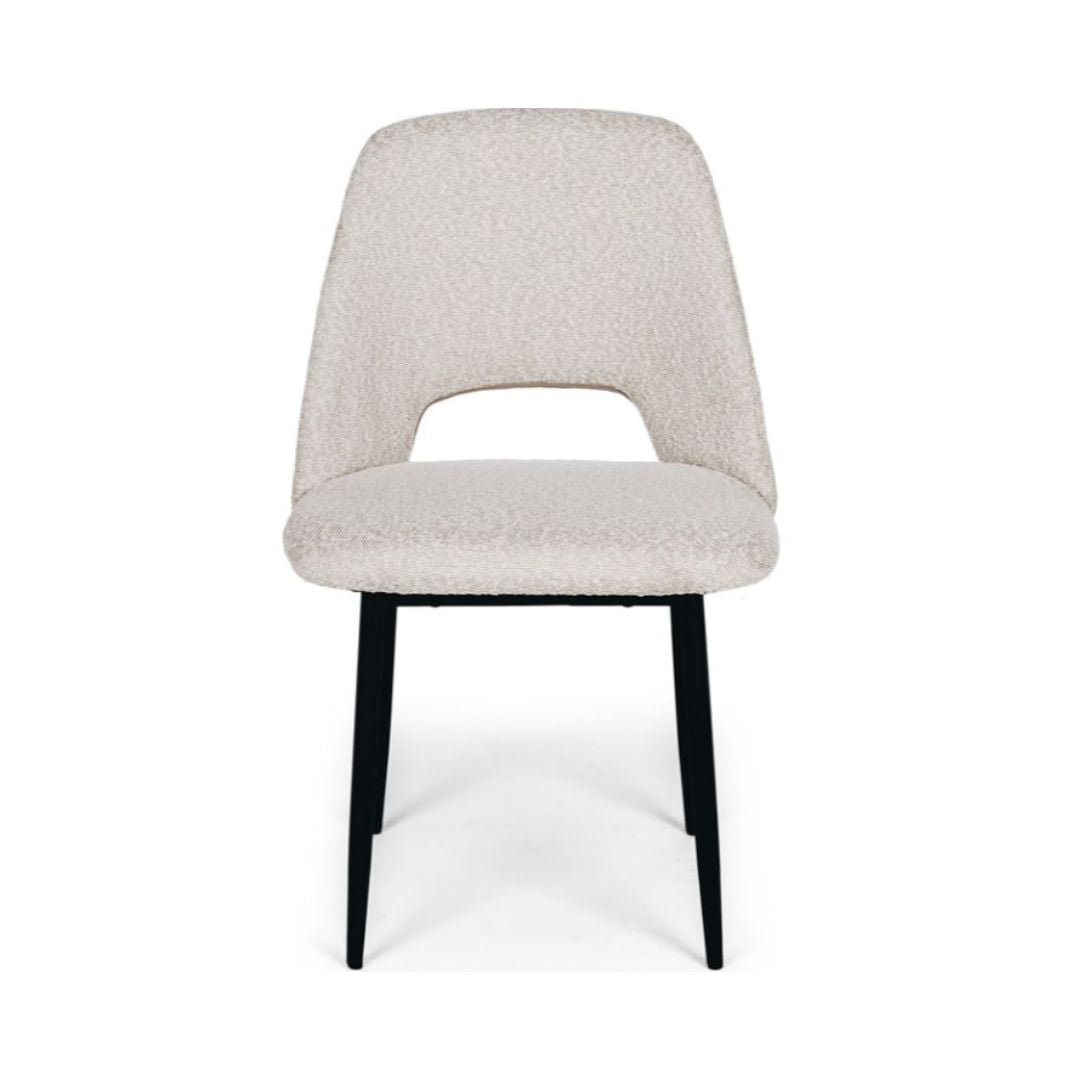 Cindy Dining Chair White Boucle-Global Living