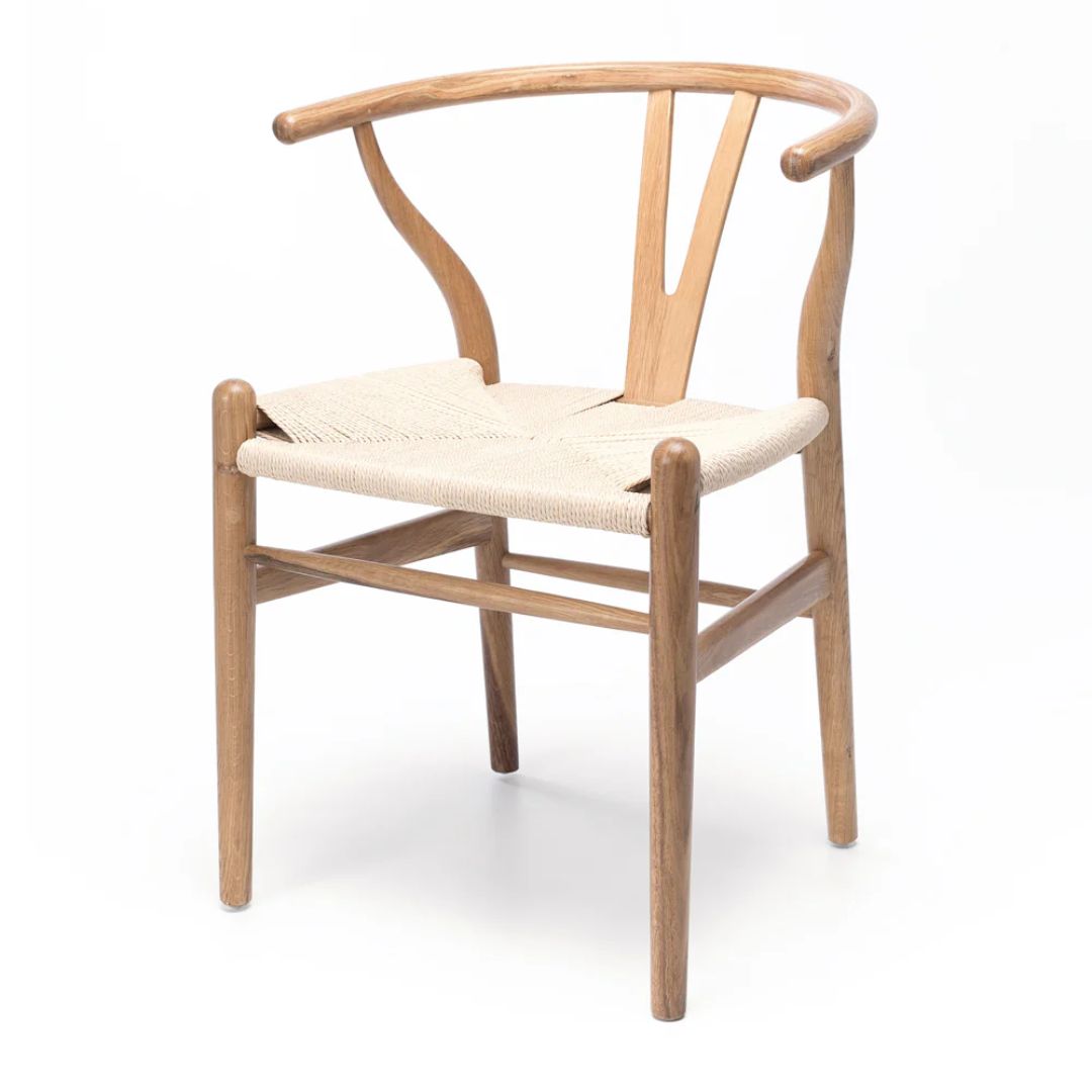 Wishbone Dining Chair - Natural with Natural Seat-Global Living