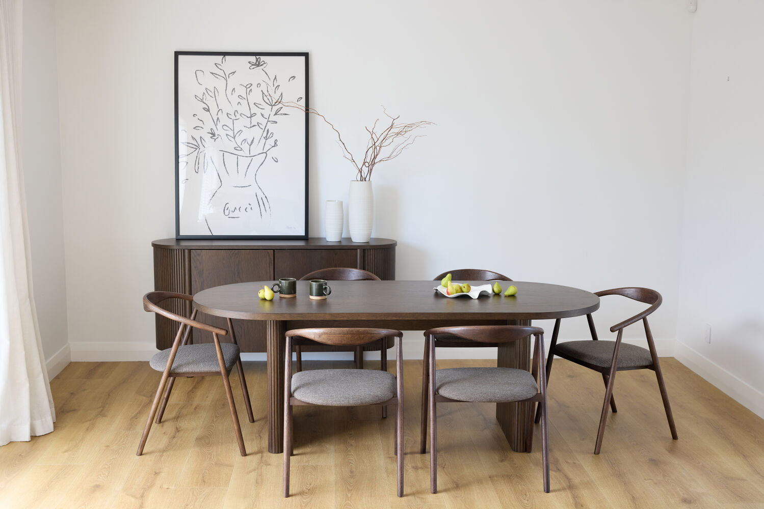 Baradine Dining Chair - Smoke Oak-Global Living