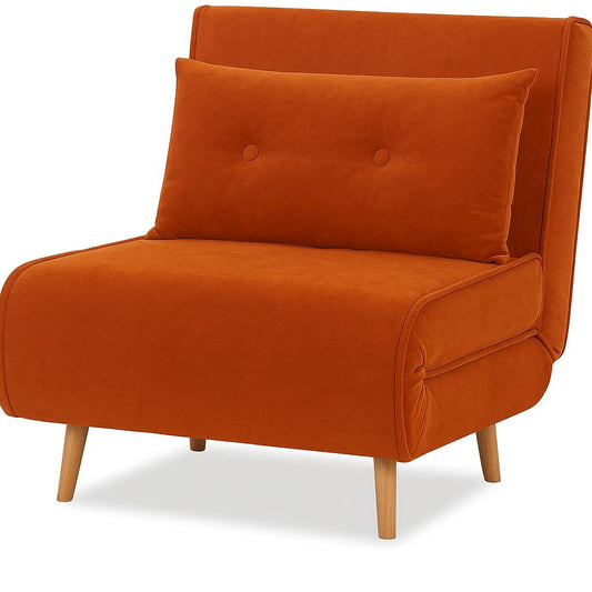 Haru Single Sofa Bed - Mohair Orange