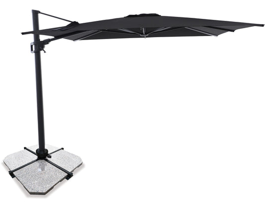 Sirius 3m Square Cantilever Outdoor Umbrella – Black