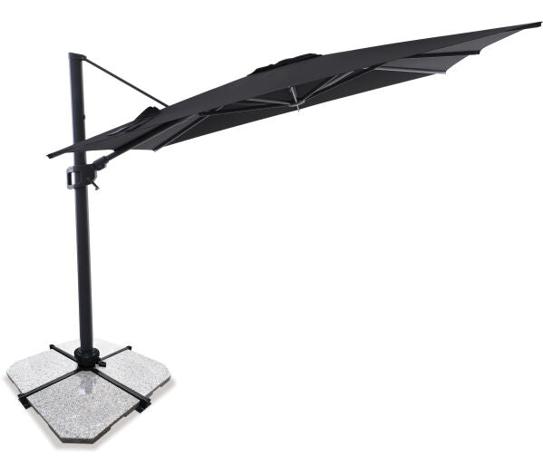 Sirius 3m Square Cantilever Outdoor Umbrella – Black