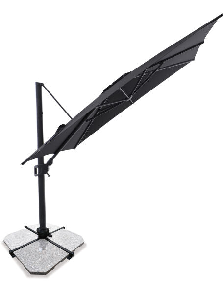 Sirius 3m Square Cantilever Outdoor Umbrella – Black