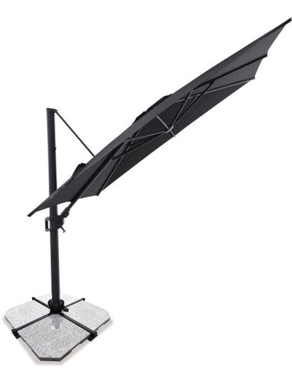 Sirius 3m Square Cantilever Outdoor Umbrella – Black