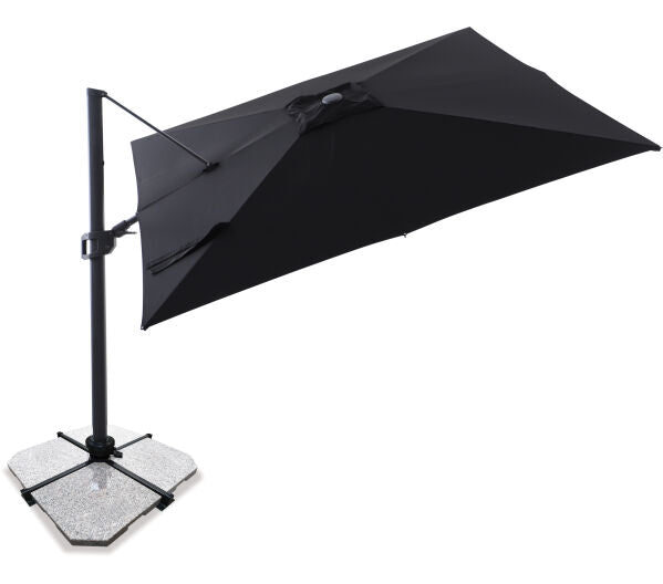 Sirius 3m Square Cantilever Outdoor Umbrella – Black