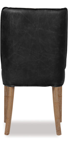 Marcus High Back Leather Dining Chair - Black