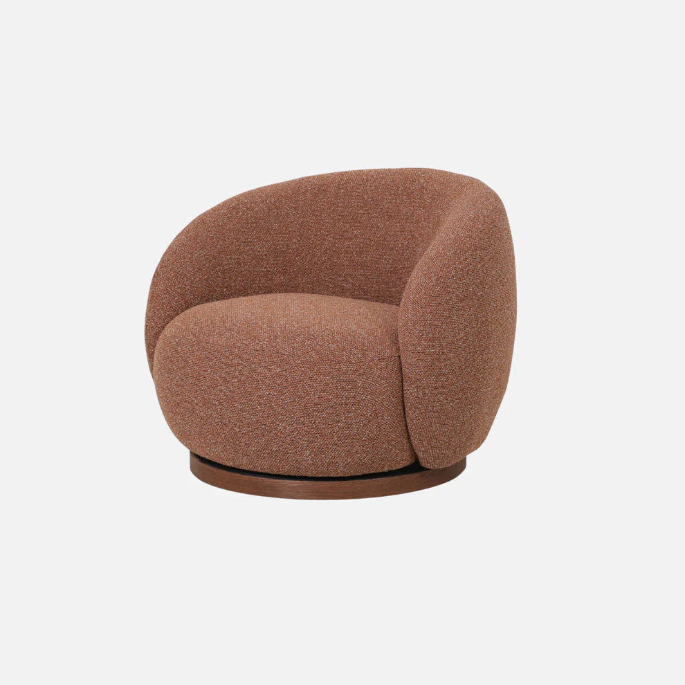 Fleur Swivel Chair - Wooden Plinth