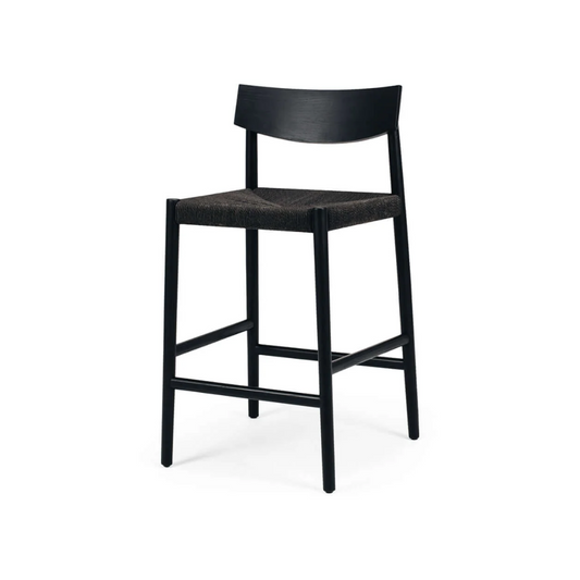 Helga Highback Barstool - Black-Global Living
