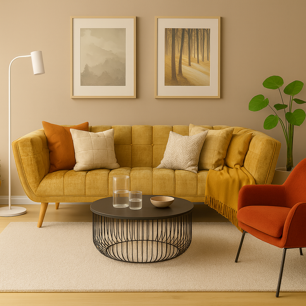 Get Chester 3 Seater Dijon Yellow for Living Room | Global Living