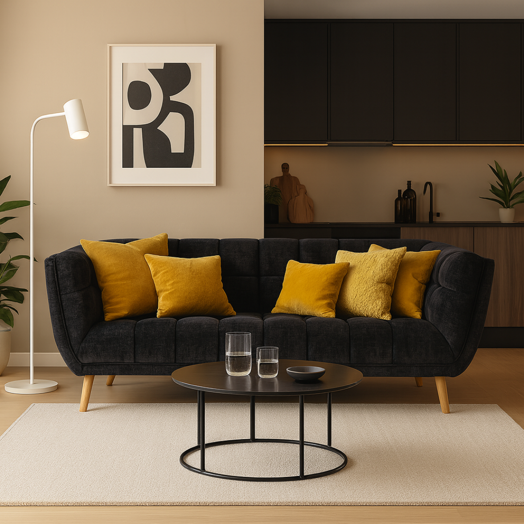 Chester 3 Seater Sofa - Panther Black