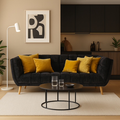 Chester 3 Seater Sofa - Panther Black