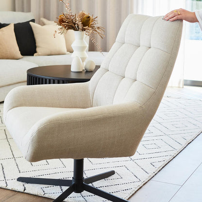 Paris Swivel Arm Chair - Basel Beige