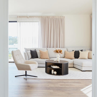Paris Swivel Arm Chair - Basel Beige
